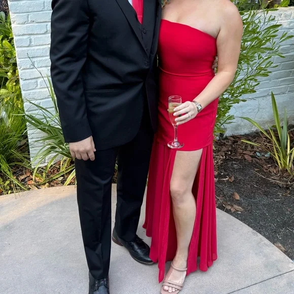 Commense Strapless High-Slit Maxi Dress - Picture 2 of 2